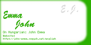 emma john business card